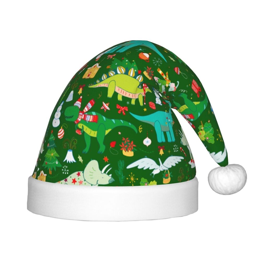 1431 Cute Dinosaur Christmas Hat, Santa Hat for Children, Christmas New